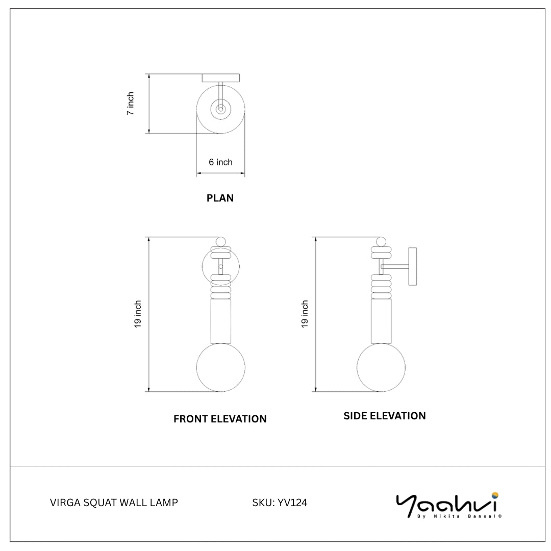 Buy Yaahvi by Nikita Bansal Virga Squat Wall Lamp - Contemporary & Handcrafted Wall Lamps Online India
