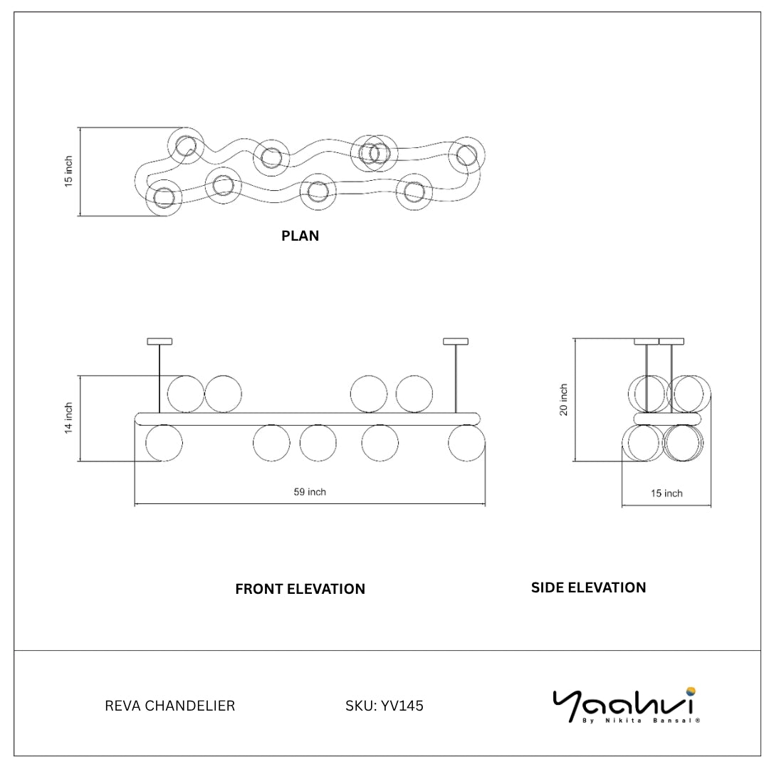 Buy Yaahvi by Nikita Bansal Reva Chandelier - Contemporary & Handcrafted Chandelier Online India