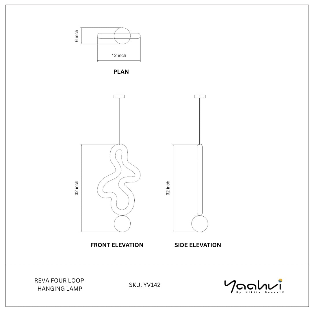 Buy Yaahvi by Nikita Bansal Reva Four Loop Hanging Lamp - Contemporary & Handcrafted Hanging Lamps Online India