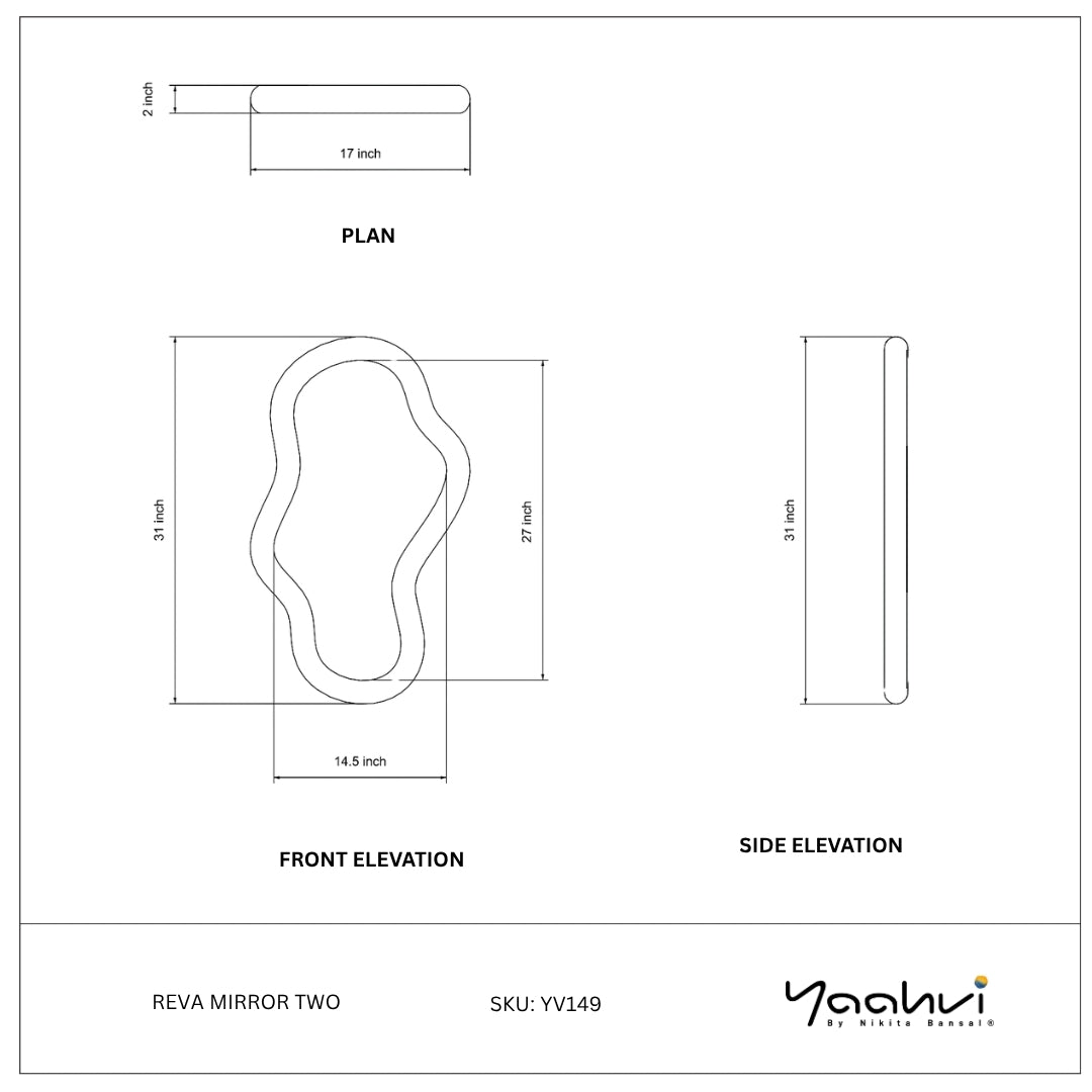 Buy Yaahvi by Nikita Bansal Reva Mirror Two - Contemporary & Handcrafted Wall Decor Online India