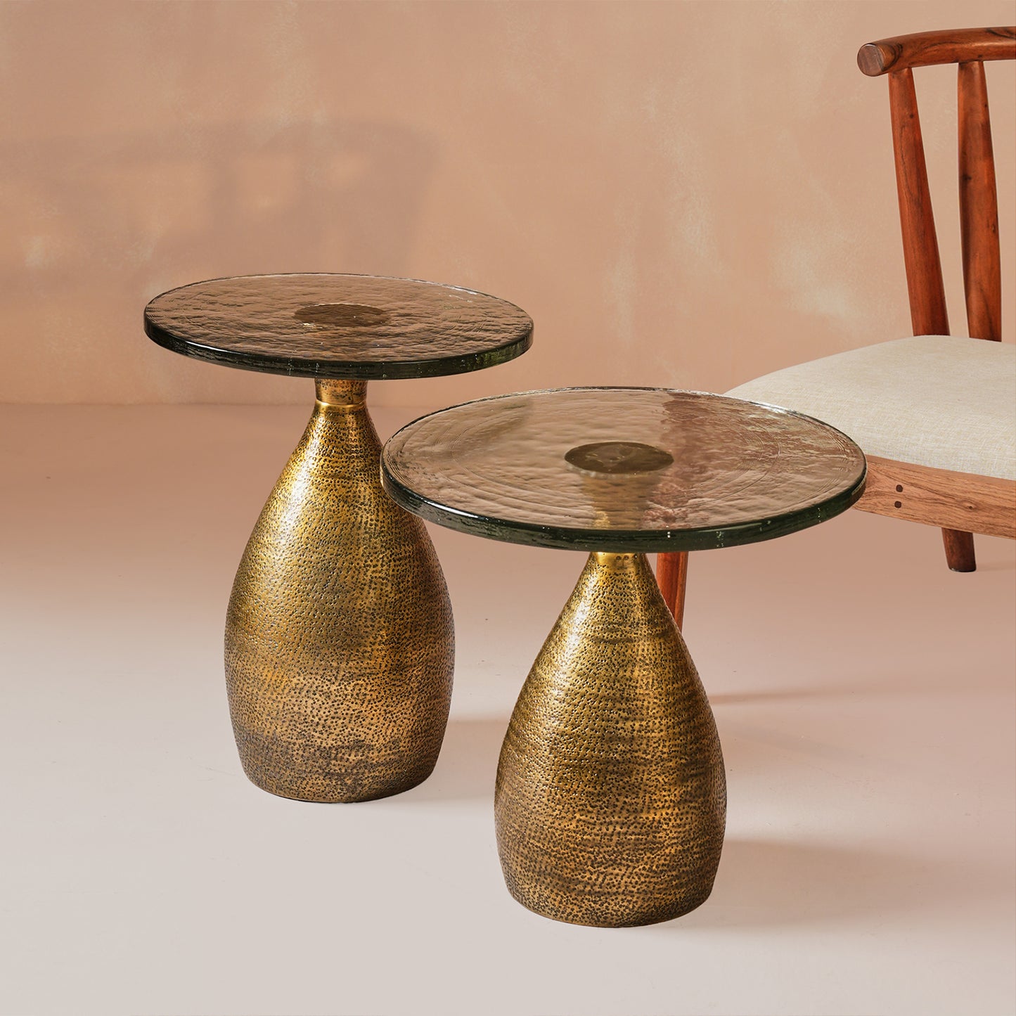 Alba Gold Hammered Table Small