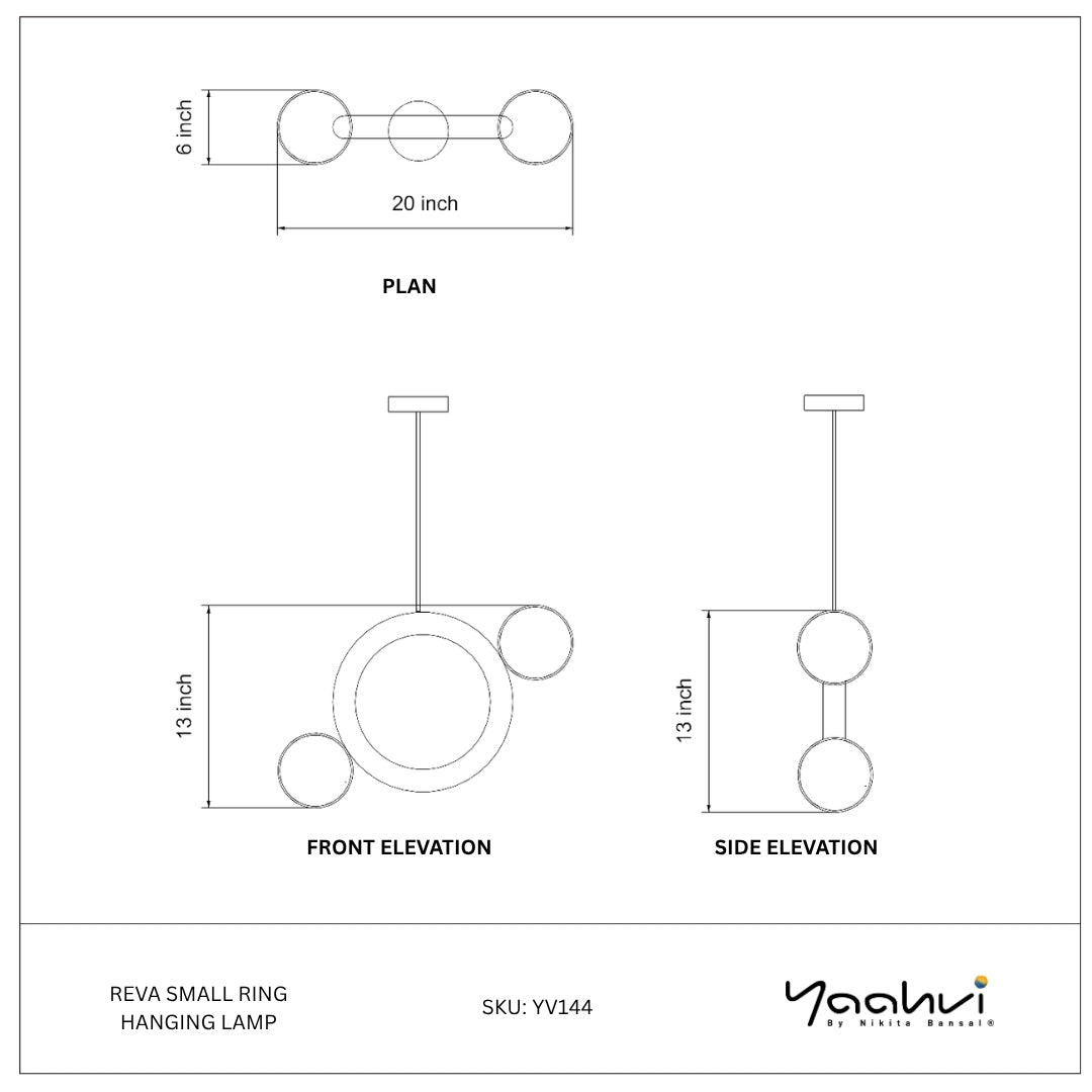 Buy Yaahvi by Nikita Bansal Reva Small Ring Hanging Lamp - Contemporary & Handcrafted Hanging Lamps Online India