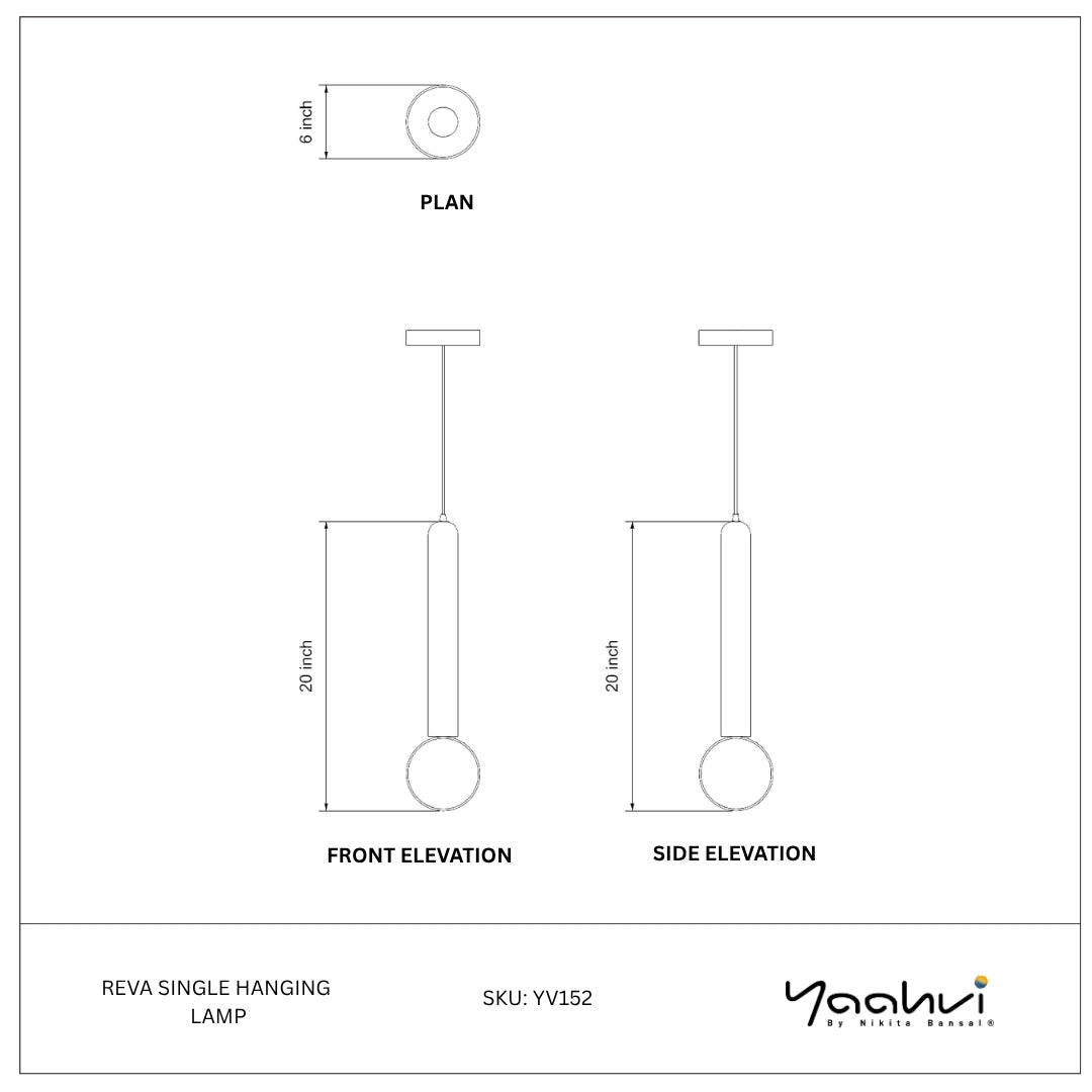 Buy Yaahvi by Nikita Bansal Reva Single Hanging Lamp - Contemporary & Handcrafted Hanging Lamps Online India