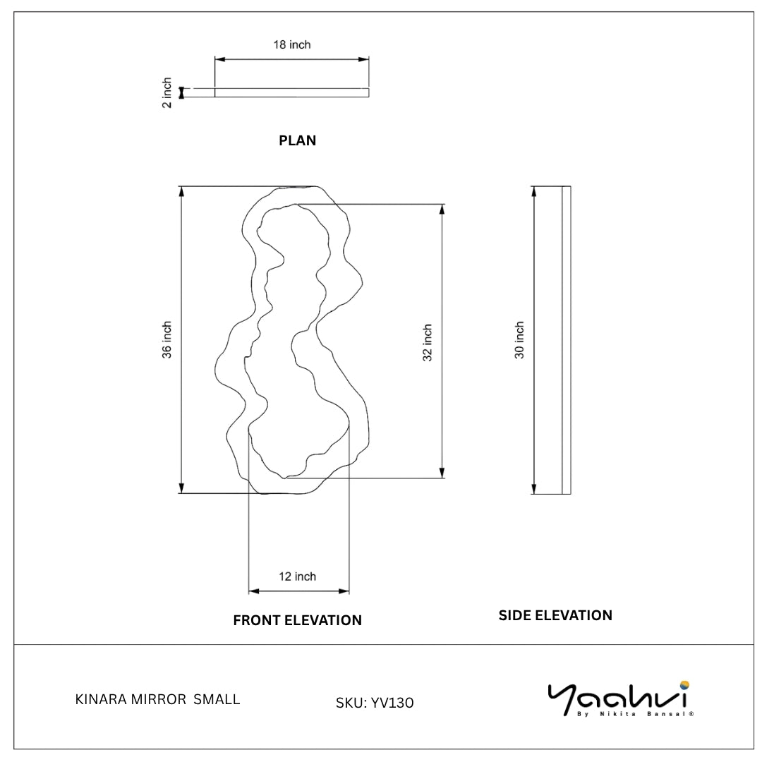 Buy Yaahvi by Nikita Bansal Kinara Mirror Small - Contemporary & Handcrafted Wall Decor Online India