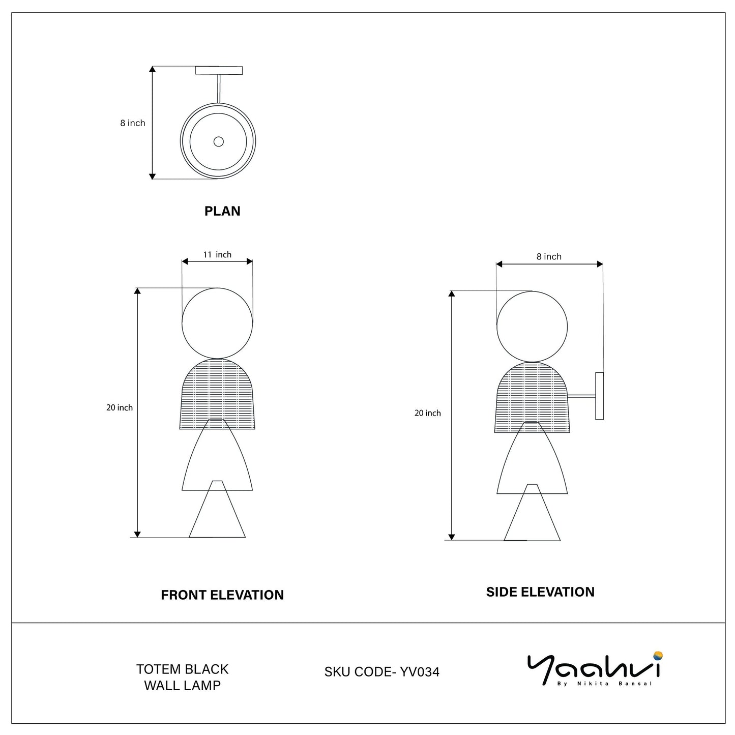 Totem Black Wall Lamp