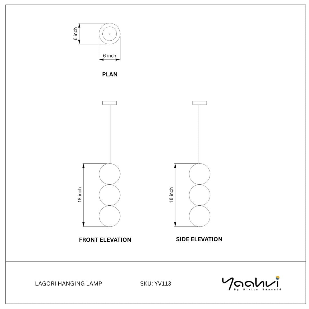 Buy Yaahvi by Nikita Bansal Lagori Hanging Lamp - Contemporary & Handcrafted Hanging Lamps Online India