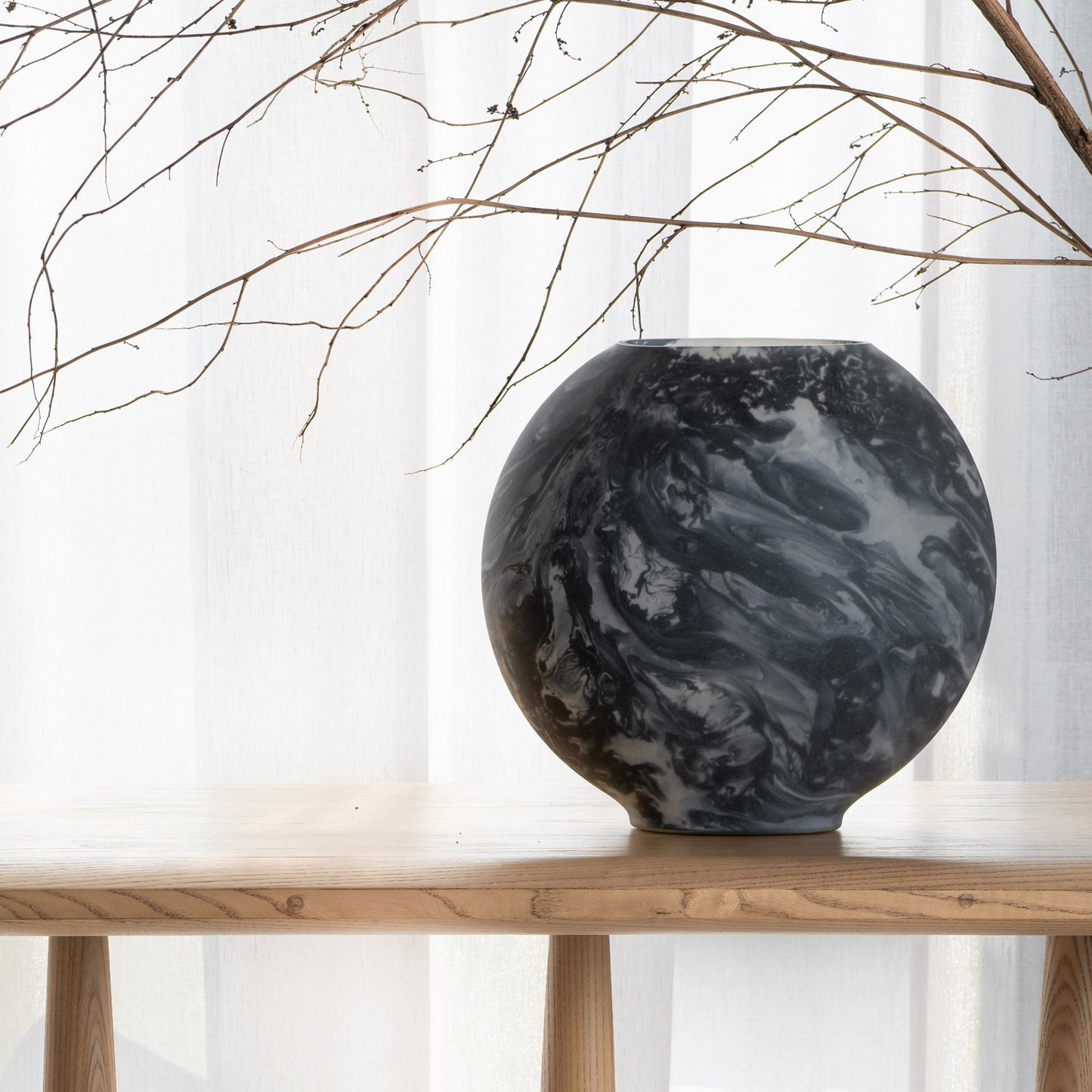 Buy Yaahvi by Nikita Bansal Bella Black Vase - Contemporary & Handcrafted Table Decor Online India