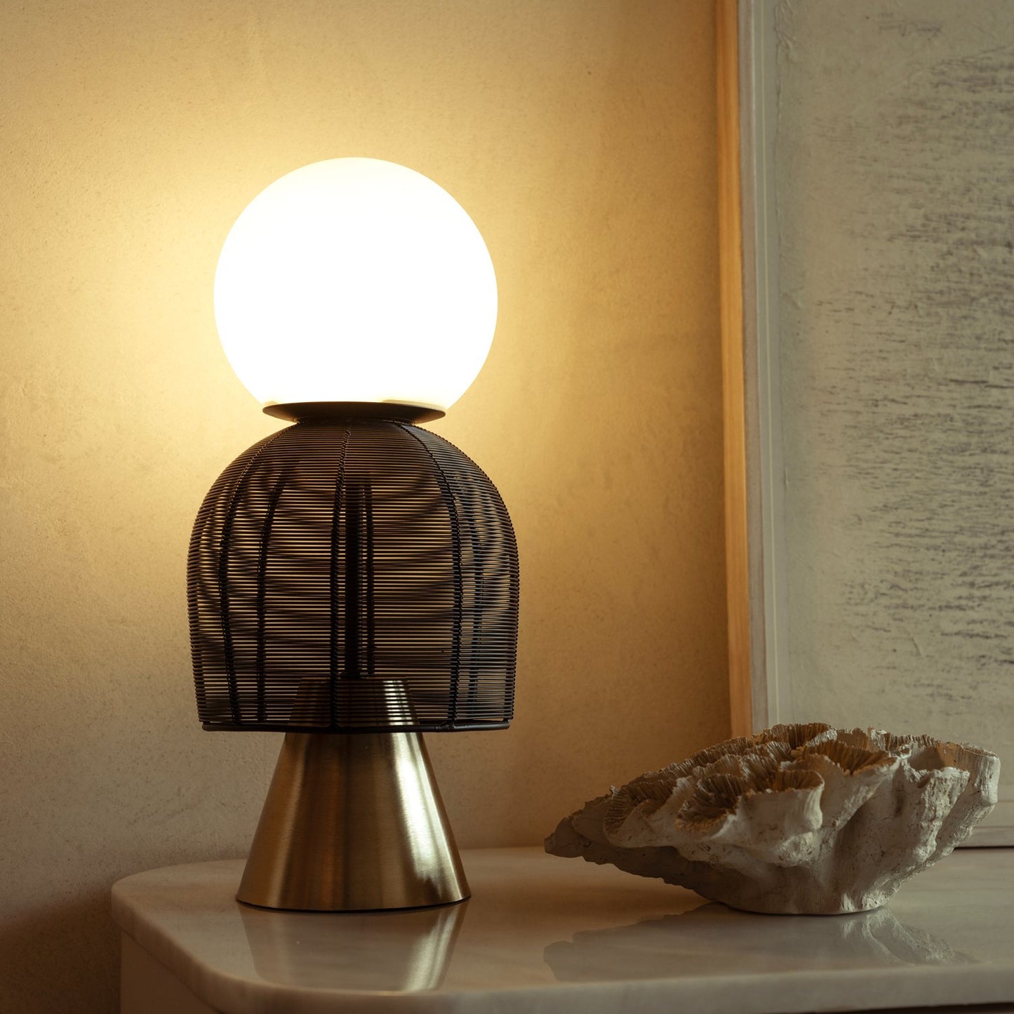 Buy Yaahvi by Nikita Bansal Totem Black Table Lamp - Contemporary & Handcrafted Table Lamps Online India