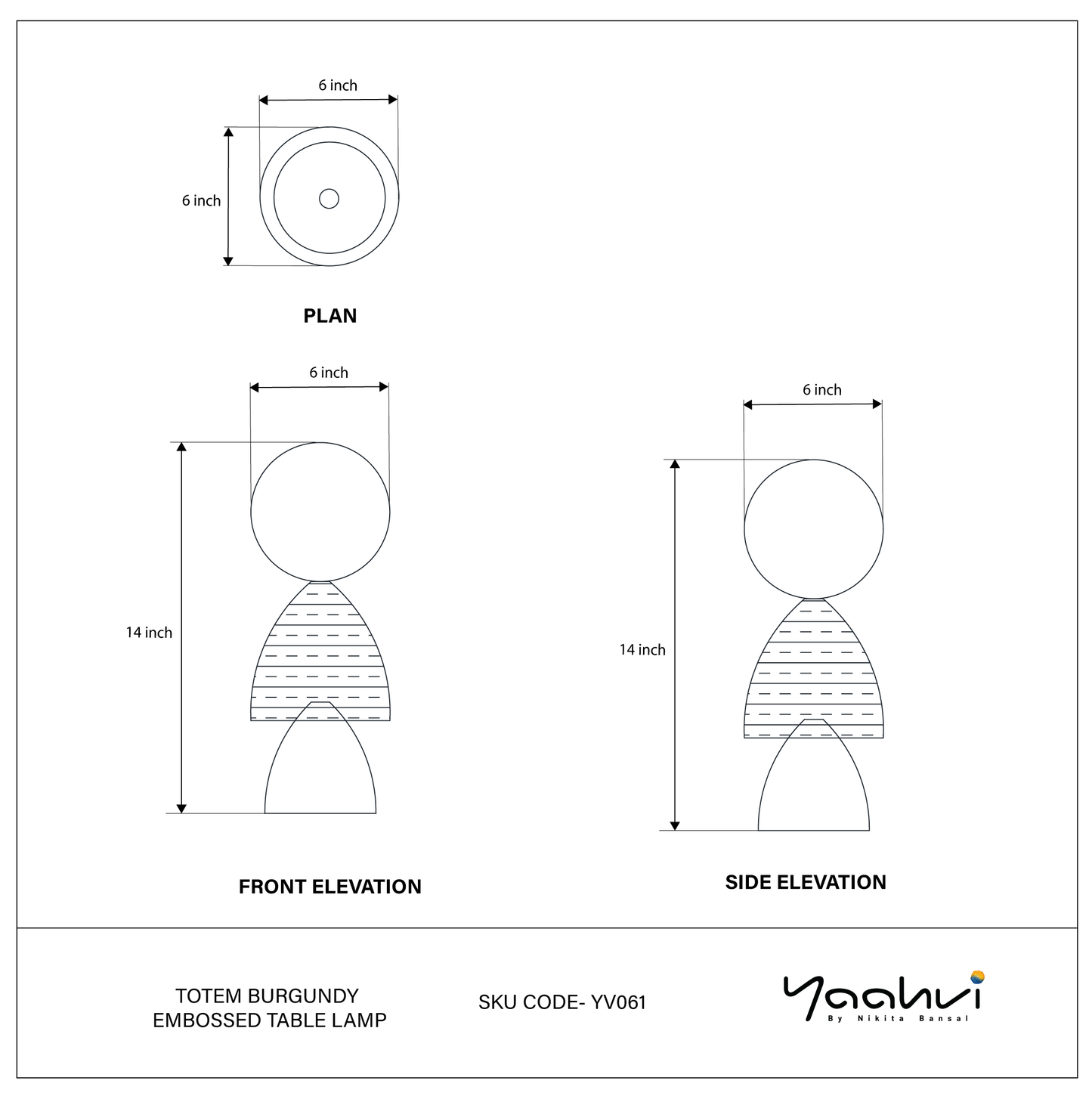 Totem Burgundy Embossed Table Lamp
