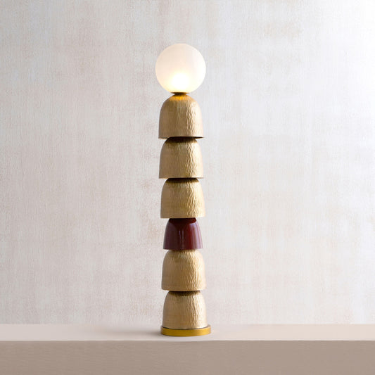 Totem Burgundy Embossed Floor Lamp