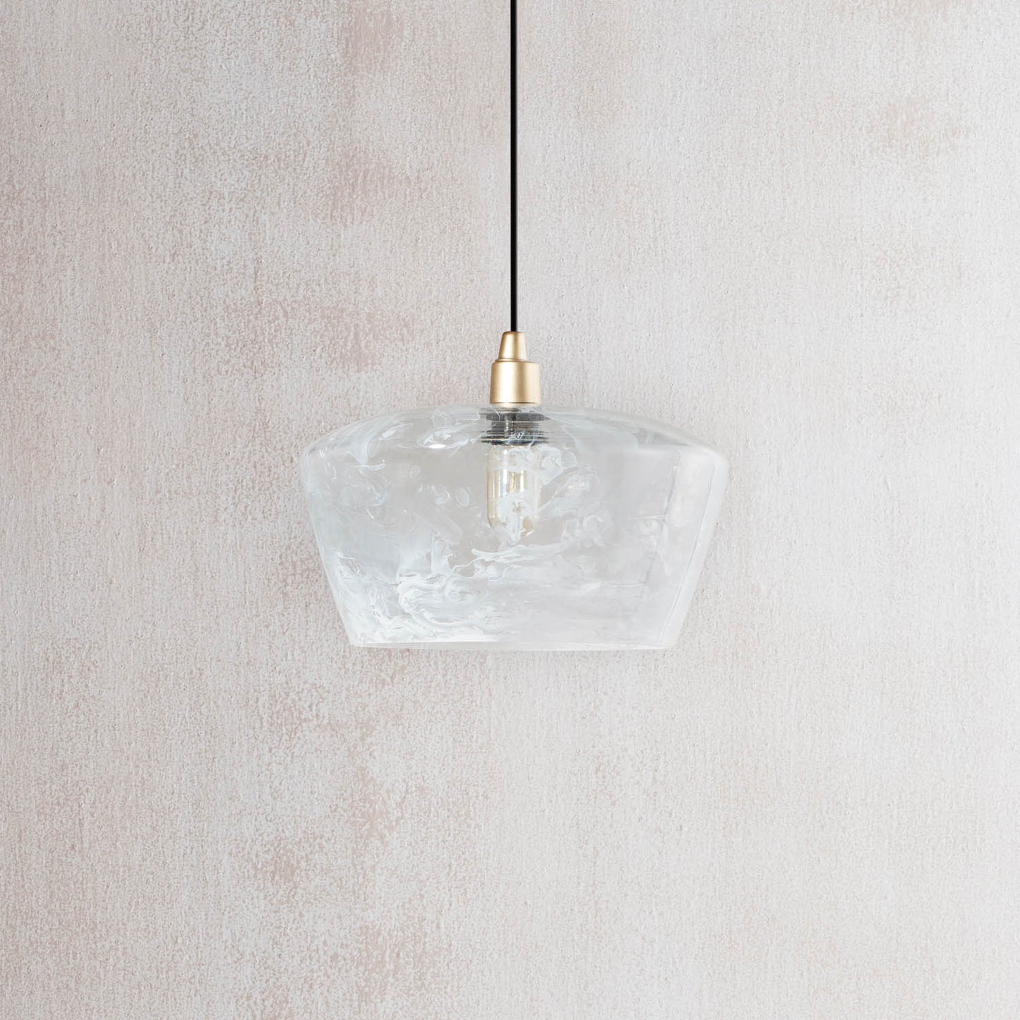 Bella White Trapezoid Hanging Lamp