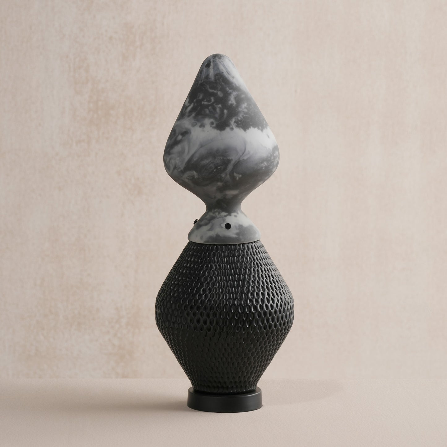 Bella Black Repoussed Table Lamp