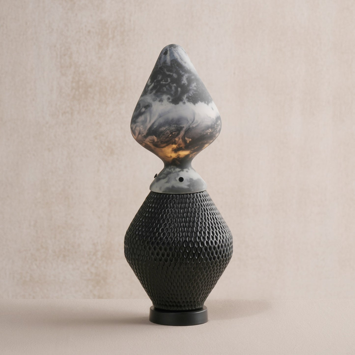 Bella Black Repoussed Table Lamp