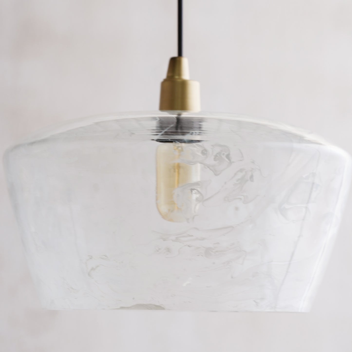 Bella White Trapezoid Hanging Lamp