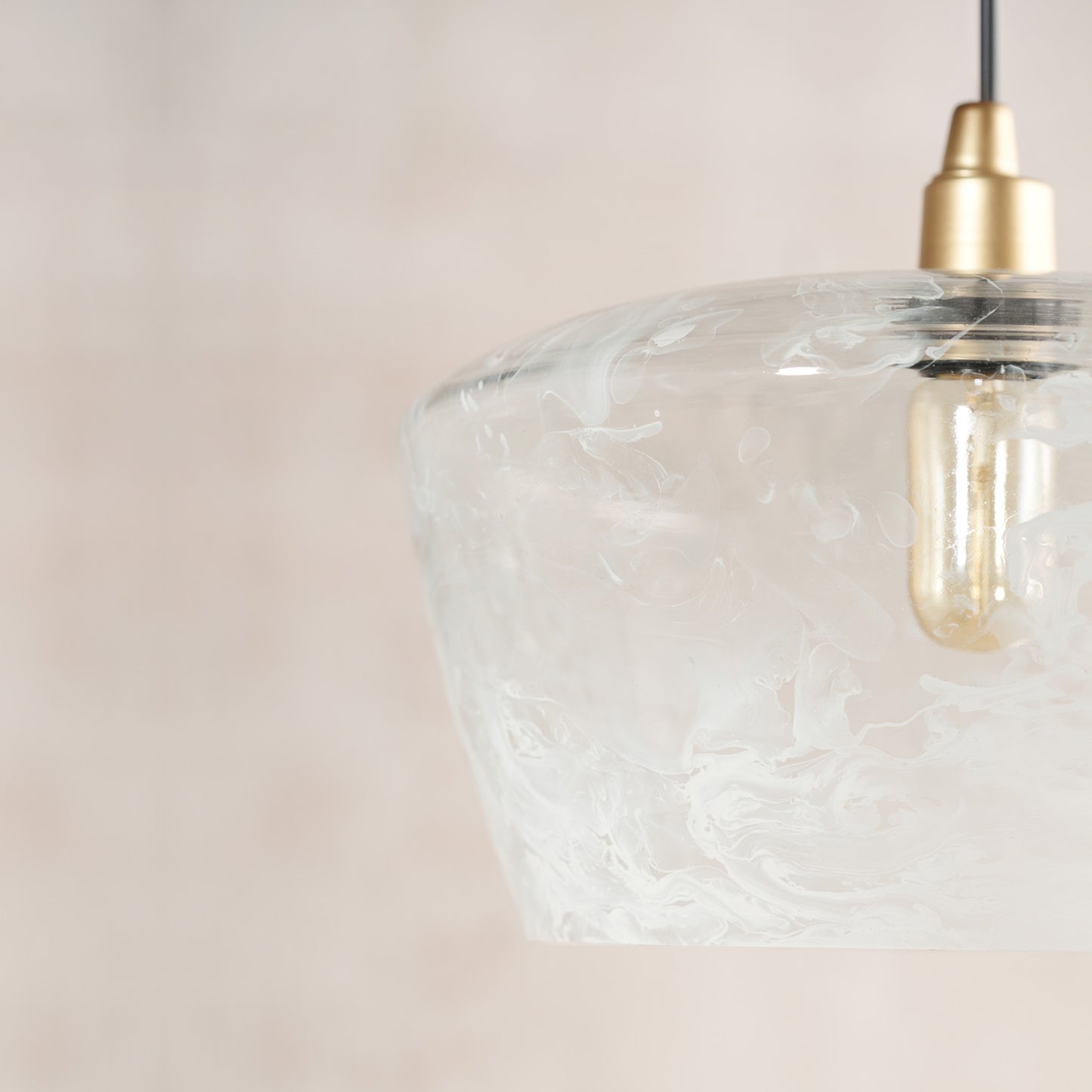 Bella White Trapezoid Hanging Lamp