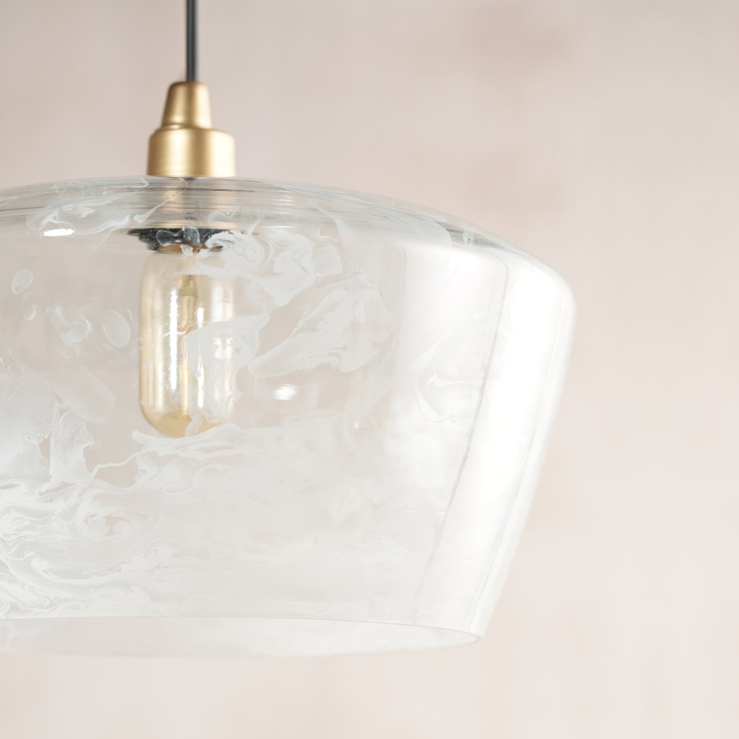 Bella White Trapezoid Hanging Lamp