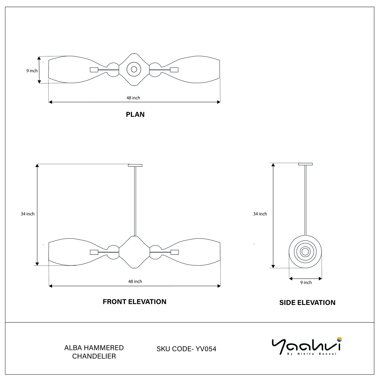 Alba Hammered Chandelier