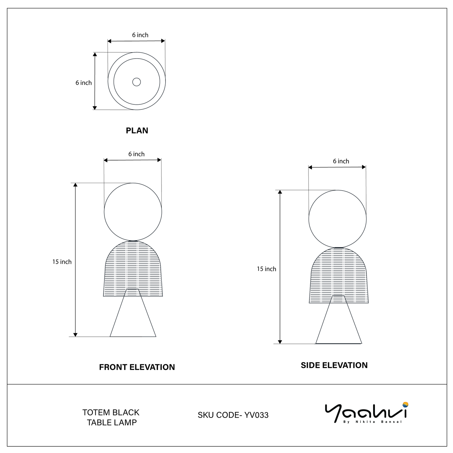 Totem Black Table Lamp