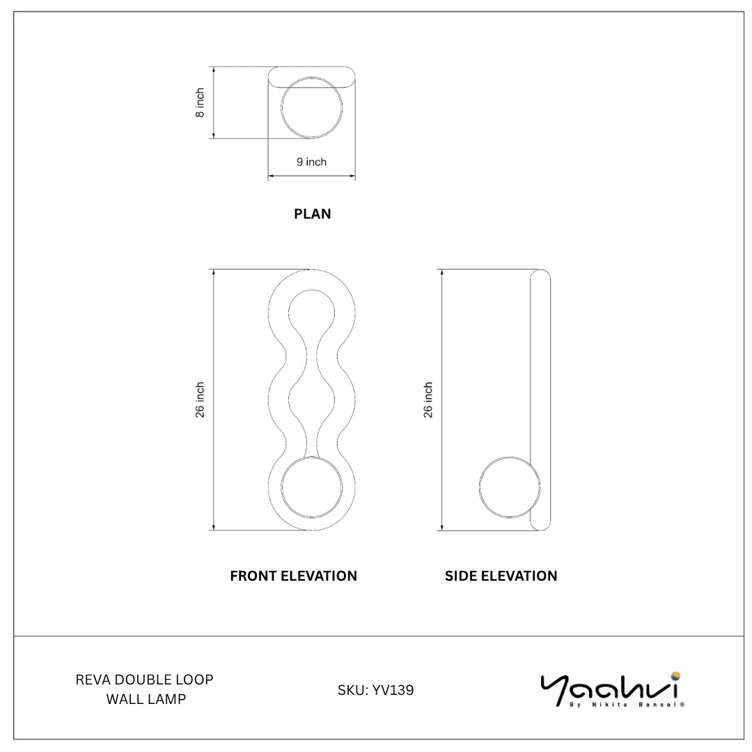 Buy Yaahvi by Nikita Bansal Reva Double Loop Wall Lamp - Contemporary & Handcrafted Wall Lamps Online India