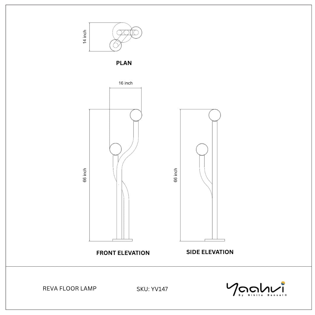 Buy Yaahvi by Nikita Bansal Reva Floor Lamp - Contemporary & Handcrafted Floor Lamps Online India