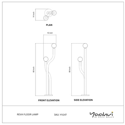 Buy Yaahvi by Nikita Bansal Reva Floor Lamp - Contemporary & Handcrafted Floor Lamps Online India