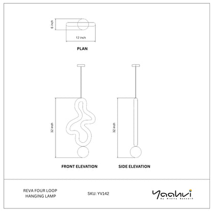 Buy Yaahvi by Nikita Bansal Reva Four Loop Hanging Lamp - Contemporary & Handcrafted Hanging Lamps Online India