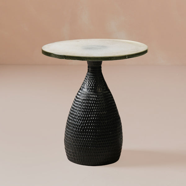 Bella Black Repoussed Side Table Small