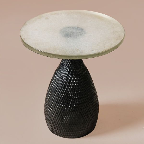 Bella Black Repoussed Side Table Small
