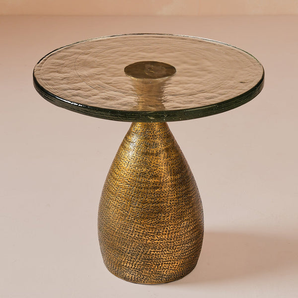 Alba Gold Hammered Side Table Large