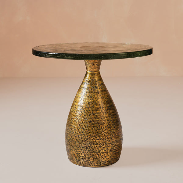Alba Gold Hammered Side Table Large