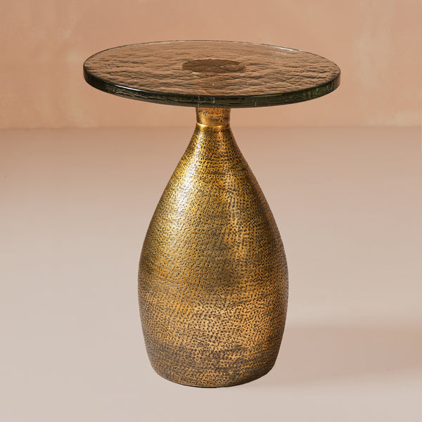 Alba Gold Hammered Side Table Small