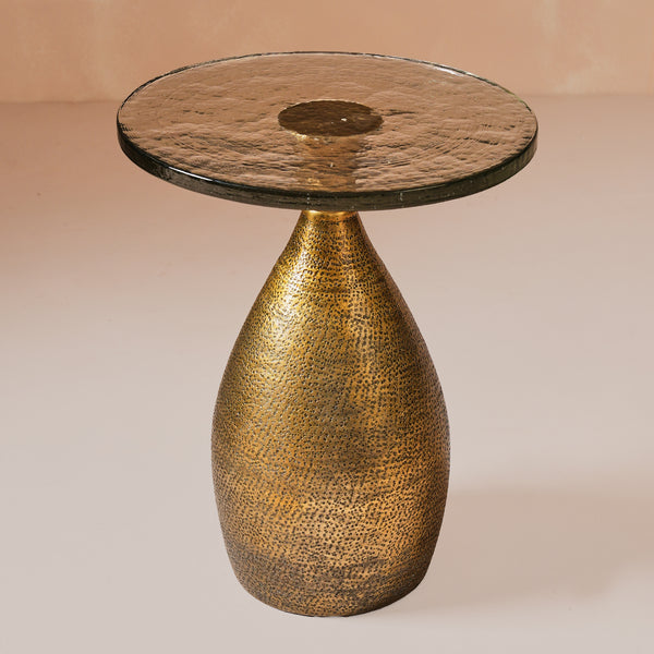 Alba Gold Hammered Side Table Small