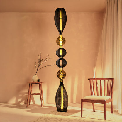 Notto Black Column Floor Lamp