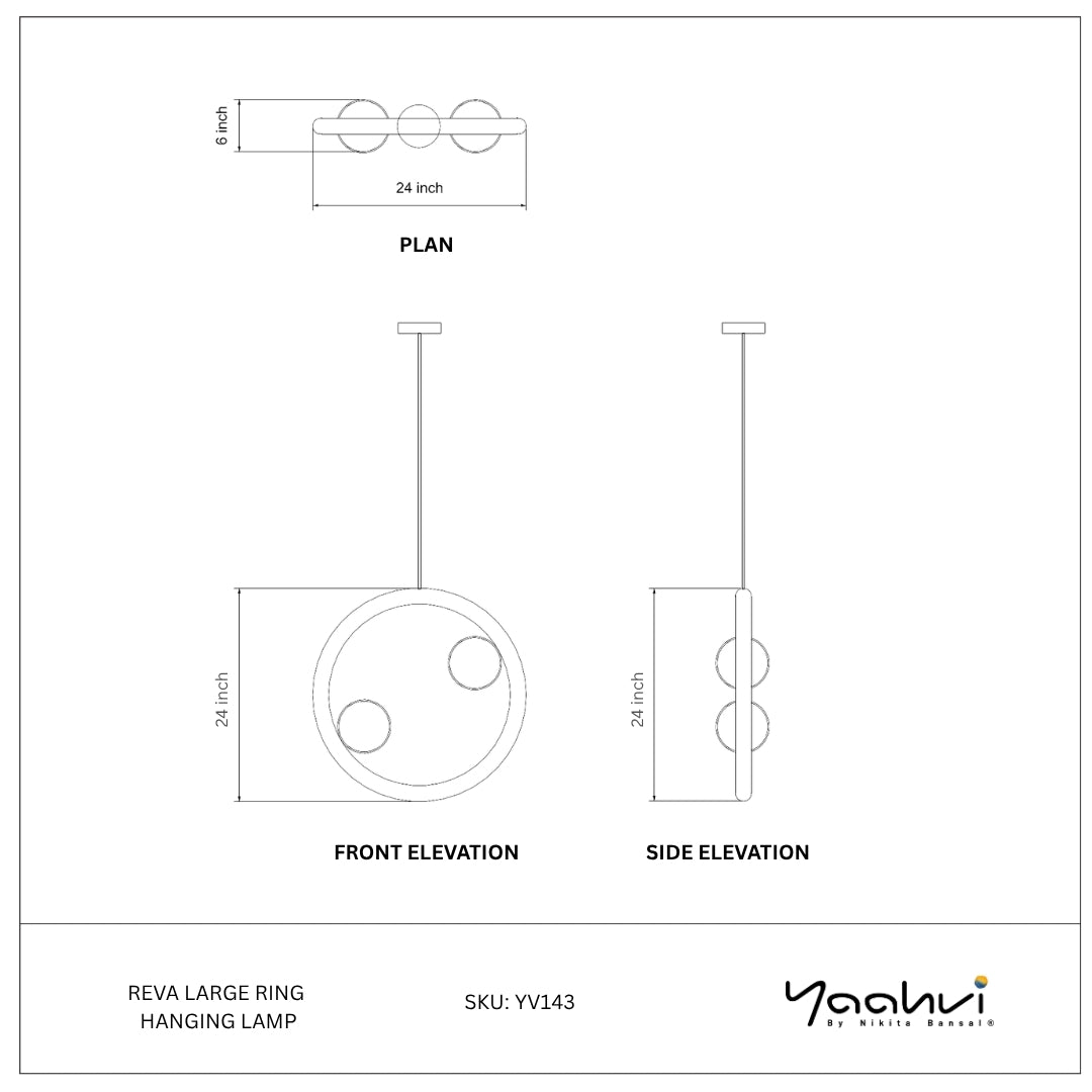 Buy Yaahvi by Nikita Bansal Reva Large Ring Hanging Lamp - Contemporary & Handcrafted Hanging Lamps Online India