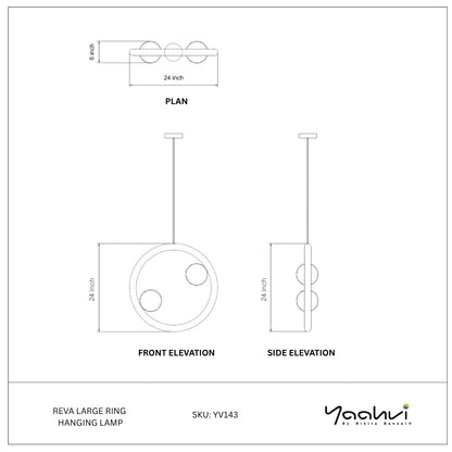 Buy Yaahvi by Nikita Bansal Reva Large Ring Hanging Lamp - Contemporary & Handcrafted Hanging Lamps Online India