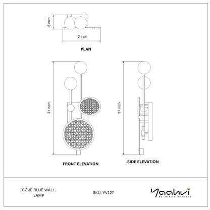 Buy Yaahvi by Nikita Bansal Cove Blue Wall Lamp - Contemporary & Handcrafted Wall Lamps Online India