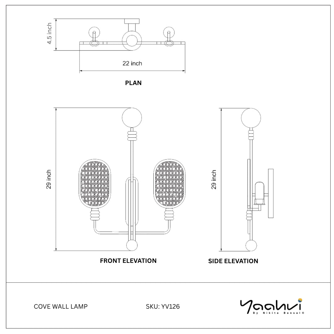 Buy Yaahvi by Nikita Bansal Cove Wall Lamp - Contemporary & Handcrafted Wall Lamps Online India