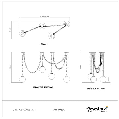 Buy Yaahvi by Nikita Bansal Dhara Chandelier - Contemporary & Handcrafted Chandelier Online India