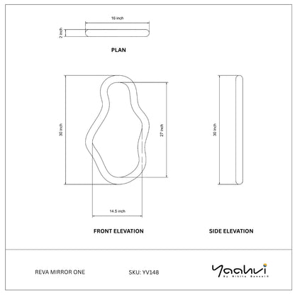 Buy Yaahvi by Nikita Bansal Reva Mirror One - Contemporary & Handcrafted Wall Decor Online India