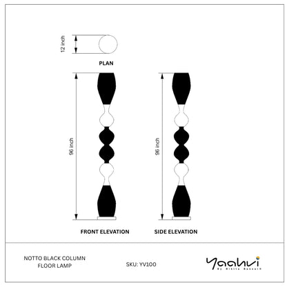 Buy Yaahvi by Nikita Bansal Notto Black Column Floor Lamp - Contemporary & Handcrafted Floor Lamps Online India
