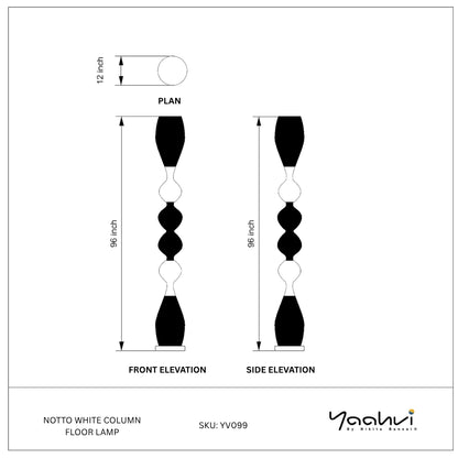 Buy Yaahvi by Nikita Bansal Notto White Column Floor Lamp - Contemporary & Handcrafted Floor Lamps Online India