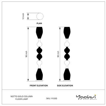Buy Yaahvi by Nikita Bansal Notto Gold Column Floor Lamp - Contemporary & Handcrafted Floor Lamps Online India