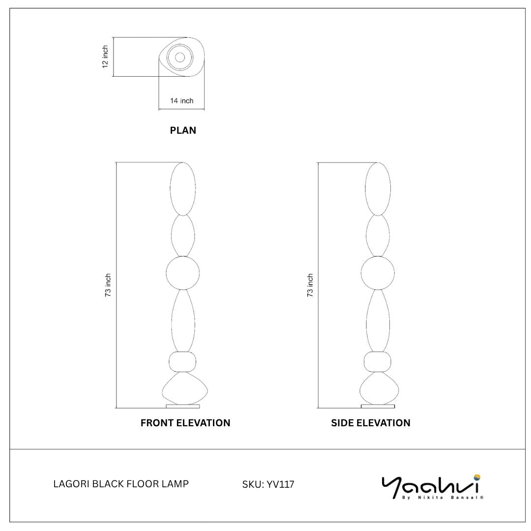 Buy Yaahvi by Nikita Bansal Lagori Black Floor Lamp - Contemporary & Handcrafted Floor Lamps Online India