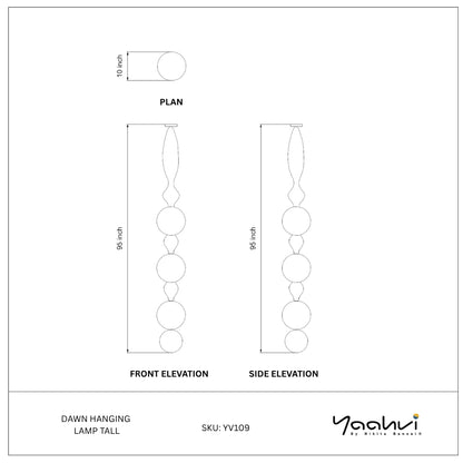 Buy Yaahvi by Nikita Bansal Dawn Hanging Lamp Tall - Contemporary & Handcrafted Hanging Lamps Online India