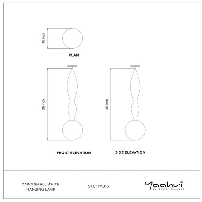 Buy Yaahvi by Nikita Bansal Dawn Small White Hanging Lamp - Contemporary & Handcrafted Hanging Lamps Online India