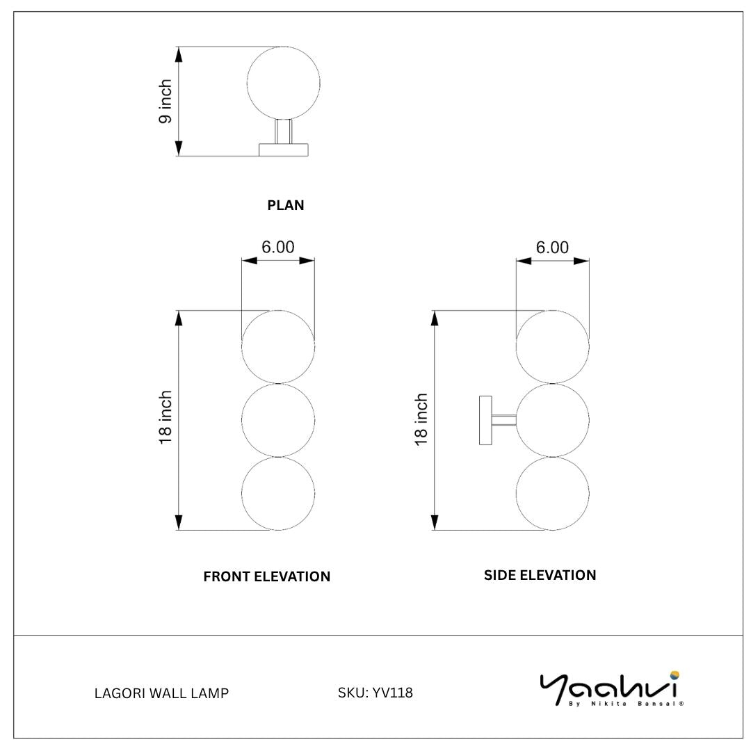 Buy Yaahvi by Nikita Bansal Lagori Wall Lamp - Contemporary & Handcrafted Wall Lamps Online India