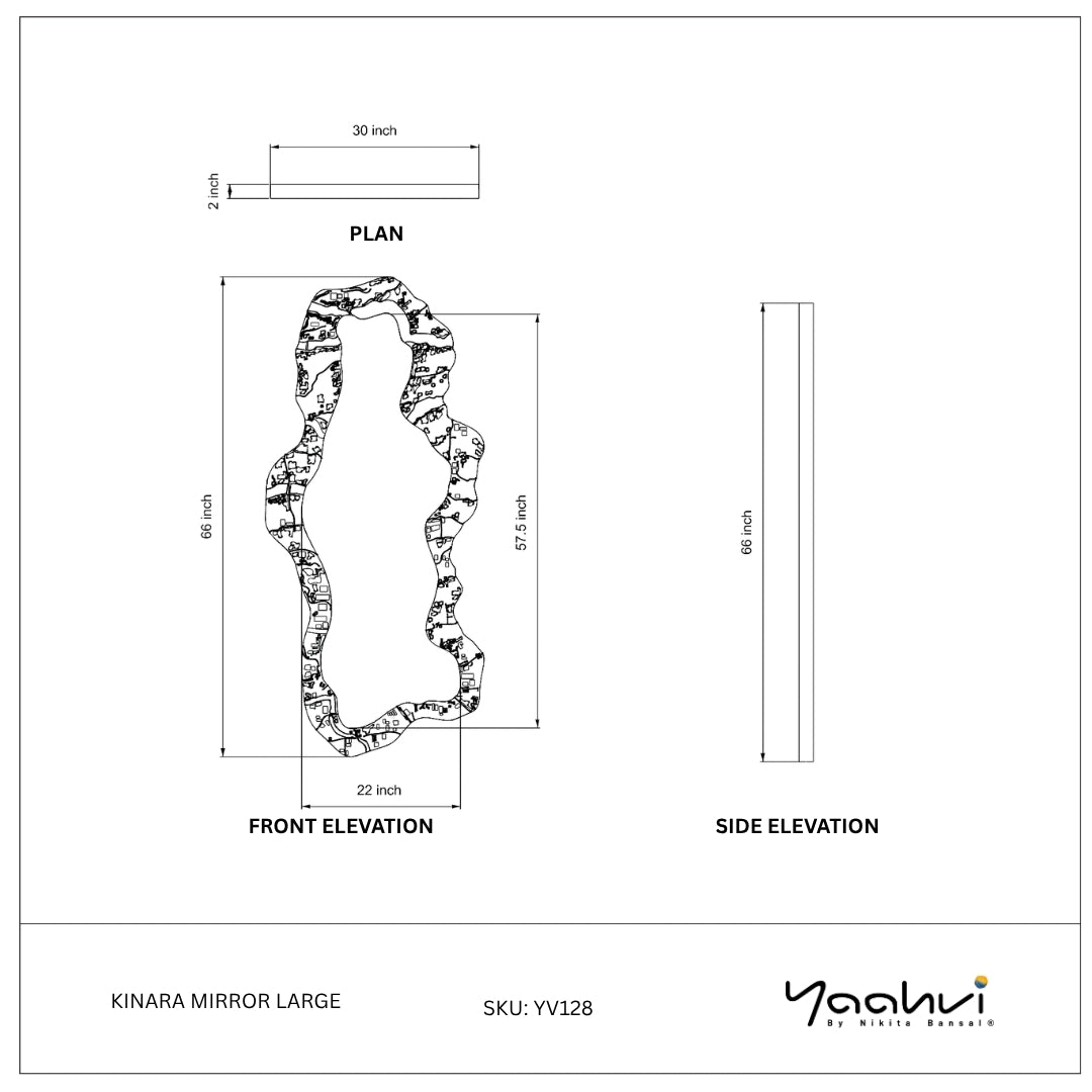 Buy Yaahvi by Nikita Bansal Kinara Mirror Large - Contemporary & Handcrafted Wall Decor Online India