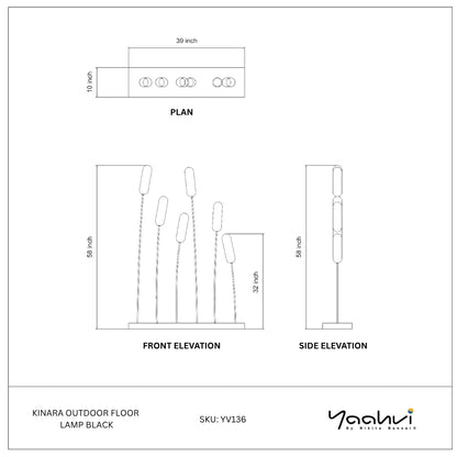 Buy Yaahvi by Nikita Bansal Kinara Outdoor Floor Lamp Black - Contemporary & Handcrafted Floor Lamps Online India