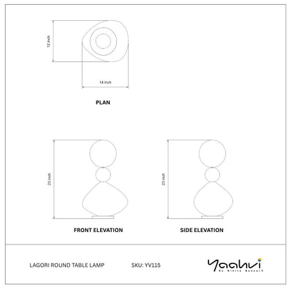 Buy Yaahvi by Nikita Bansal Lagori Round Table Lamp - Contemporary & Handcrafted Table Lamps Online India