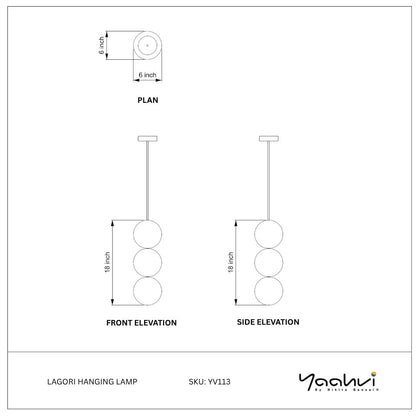 Buy Yaahvi by Nikita Bansal Lagori Hanging Lamp - Contemporary & Handcrafted Hanging Lamps Online India